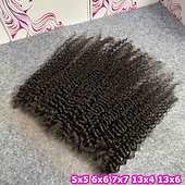 cheap Closure &amp; Frontal-Vietnamese Hair 13*6 Closure Curly / Loose Wave Free Part Swiss Lace Remy Human Hair Women&#039;s with Baby Hair / Classic / Natural Hairline Daily Wear