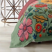 cheap Duvet Cover Sets-Botanical Floral Duvet Cover Set - Includes Duvet Cover and Pillowcases - Elegant Nature-Inspired Design - Soft and Comfortable Fabric - Perfect for Bedroom Decor