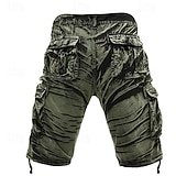 abordables Clásico-Hombre Pantalones cortos tácticos Pantalón Corto Cargo Pantalón corto Botones Multi bolsillo Plano Listo para vestir Longitud de la rodilla Exterior Diario Acampada y Senderismo Moda Clásico Negro