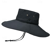 baratos Toucas para o exterior-Unisexo Chapéu de Sol Chapéu Balde Chapéu boonie Prova-de-Água Proteção UV para Pesca Praia Campismo / Escursão / Espeleologismo Côr Sólida Poliéster Verão Primavera