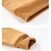 economico felpe con cappuccio da uomo di base-Per uomo Felpa con cappuccio Felpa con cappuccio e cerniera a un quarto Felpa con cappuccio in pile Nero Verde militare Cachi Con cappuccio Liscio Tasche Sportivo Giornaliero Per eventi Streetwear