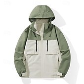 economico Softshell, pile e giacche da escursionismo-Per uomo Giacca Softshell Giubbino da escursione All&#039;aperto Color Block Antivento Resistente all&#039;acqua Giacca a vento Viaggi Nero Avorio Rosa Cachi
