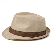 olcso Fedora kalap-Férfi Kentucky Derby Hat Szalmakalap Keménykalap Fekete Sötétszürke ágynemű Divat Alkalmi Utca Napi Színes Fényvédő Légáteresztő