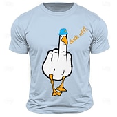 お買い得  メンズグラフィックTシャツ-男性の面白い &#039;ダックオフ！&#039; 中指ダックの言葉遊びグラフィックTシャツショートスリーブ