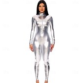 tanie Błyszczące-Garnitury Zentai Kostium Cosplay Kombinezon Dziewczyna motocykl Catwoman Strój karnawałowy Kombinezon zentai Dla par Męskie Damskie seksowny kostium Solidne kolory Spandeks Lateks Kostium na Święta
