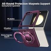 お買い得  サムスン用ケース-電話 ケース 用途 サムスンのギャラクシー Zフリップ6 Z Flip 5 磁気吸着ケース スタンド付き ワイヤレス充電をサポート 耐衝撃 PC