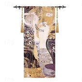 billiga Jacquardvävda gobelänger-jacquardvävd gobeläng gobelin aubusson väggkonst hängande vävstol bomullsväv stor gobeläng reproduktion vattenormar belgisk gobeläng (utan tofsar och stång)