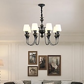 abordables Lustres-Lustre LED blanc chaud 5/6/8 lumières 5 W style bougie rustique rétro e14/e12 pendentif lanterne design métal verre encastré lustre éclairage pour couloir escalier cuisine 110-240 V