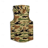 economico Canotte da palestra-Per uomo Canotta Maglietta smanicata Felpa con cappuccio senza maniche Senza Maniche Con Cappuccio Estate Mimetico Moda Streetwear Muscolo Con cappuccio Sport &amp; Outdoor Athleisure Palestra Verde