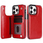 economico Cover per iPhone-telefono Custodia Per iPhone16 iPhone 15 Pro Max Plus iPhone 14 13 12 11 Pro Max Plus Mini SE Per retro Con supporto A calamita Slot per schede Retrò TPU pelle sintetica