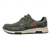 baratos Ténis para Homem-Homens Sapatos casuais masculinos Retro Pele PU Confortável Antiderrapante Com Cadarço Azul Cáqui Cinzento