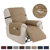 cheap Recliner Cover-100% Waterproof Reclining Couch Covers, Non Slip Covers for Recliner Chair with Pocket, Washable Reclining Chair Quilted Furniture Protector for Kids, Pets
