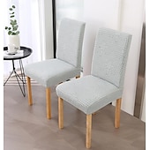 abordables Funda para silla de comedor-Funda para silla de comedor para cocina, funda para silla de tela polar, fundas elásticas para asiento