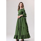 levne Šaty-Retro Středověké Renesanční Šaty Šaty inspirované Regency Ren Faire Viking Elfí Dámské Keltské Fantazie Plesová maškaráda Večírek Dospělí Šaty