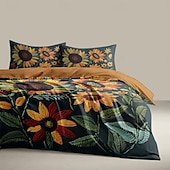 cheap Duvet Cover Sets-Botanical Floral Duvet Cover Set - Includes Duvet Cover and Pillowcases - Elegant Nature-Inspired Design - Soft and Comfortable Fabric - Perfect for Bedroom Decor