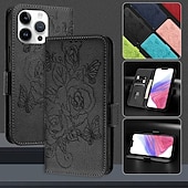 お買い得  iPhone用ケース-電話 ケース 用途 iPhone 16 iPhone 15 プロマックスプラス iPhone 14 13 12 11 Pro Max Plus Mini SE バックカバー スタンド付き 磁石バックル リストストラップ付き レトロ風 花 TPU PUレザー