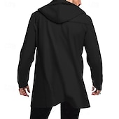 abordables Gabardina para hombre-Hombre Peacoat Gabardina Vacaciones Diario Otoño invierno Elastán Suave Ropa de calle Ropa Moda Clásico Plano Bolsillo Con Capucha Botonadura Doble