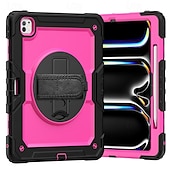 cheap iPad case-Tablet Case Cover For Apple iPad Air 11&quot;(2024) iPad Air 13&quot;(2024) iPad Pro 11&quot;(2024) iPad Pro 13&quot;(2024) Portable Handle Pencil Holder Armor PC Silicone