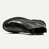 baratos Botas de couro premium-botas masculinas de combate brogue de couro premium – botins 100% couro bovino com cadarço e sola grossa para uso elegante e robusto