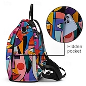 cheap Fashion Backpacks-Large Capacity Colorful Abstract Art Print Multi-Carry Backpack - Durable and Spacious School Bag with Adjustable Straps, Available in Two Patterns