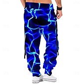 cheap Sweatpants-Men&#039;s Graphic Sweatpants Joggers Pants Trousers Mid Waist Drawstring Elastic Waist Casual Dark Outdoor Street Dailywear Pocket Spring Fall Winter 3D Print Blue