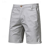 cheap Men&#039;s Elite Shorts-Men&#039;s Cargo Pants Buttons Pocket Solid Color Breathable Outdoor Short Outdoor Party Business Simple Classic Style Black White Micro-elastic