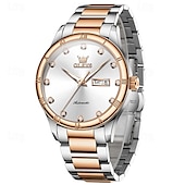 cheap Mechanical Watches-New Brand Olevs European Men&#039;S Business Mechanical Watch Inlaid With Diamond Luminous Calendar Month Display Automatic Mechanical Watch Waterproof Sports Simple Leisure Watch