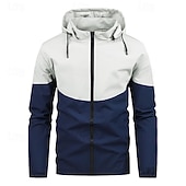 economico Fleece &amp; Giacche 3 in 1-Per uomo Giacca Softshell Giubbino da escursione All&#039;aperto Color Block Antivento Resistente all&#039;acqua Felpa con cappuccio Giacca a vento Campeggio / Escursionismo / Speleologia Viaggi Nero Blu Verde