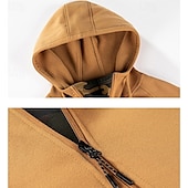 economico felpe con cappuccio da uomo di base-Per uomo Felpa con cappuccio Felpa con cappuccio e cerniera a un quarto Felpa con cappuccio in pile Nero Verde militare Cachi Con cappuccio Liscio Tasche Sportivo Giornaliero Per eventi Streetwear