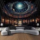 billige Planet Tapestry-fantasi planetarium hengende billedvev veggkunst stor billedvev veggmaleri dekor fotografi bakteppe teppe gardin hjem soverom stue dekorasjon