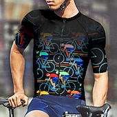  Homens Camisa para Ciclismo Gráfico Manga Curta Moto Camiseta Camisa / Roupas Para Esporte com 3 bolsos traseiros Ciclismo de Montanha Secagem Rápida Design Anatômico Capilaridade Respirável Esportes