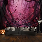 billige Halloween dekorasjon-rosa flaggermus hengende billedvev veggkunst stor billedvev veggmaleri dekor fotografi bakteppe teppe gardin hjem soverom stue dekorasjon