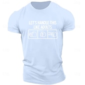 baratos Camiseta gráfica masculina-Homens Letra Estampas Abstratas Camiseta Camisetas gráficas 100% Algodão Manga Curta Gráfico Camisa Preto Rosa Verde Tropa Camiseta confortável Ao ar livre Rua Roupas de estilistas