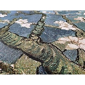 billige Jacquard vevde gobeliner-jacquard vevd billedvev gobelin aubusson veggkunst hengende stor billedvev reproduksjon vevstol bomullsvev mandelblomster belgisk billedvev (uten dusker og stang)
