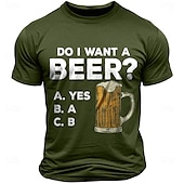 cheap Men&#039;s Graphic T Shirt-Mens Funny Beer Graphic T-Shirt - Hobbies &amp; Lifestyle &#039;Do I Want A Beer?&#039; Humor Short Sleeve Top