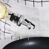 abordables Utensilios de cocina y gadgets-Juego de boquilla vertedora de condimentos para utensilios de cocina: dispensador de botellas de aceite de oliva a prueba de fugas con 5 boquillas de vertido de goma de alta calidad, tubo de vía aérea