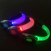 お買い得  キャンプ用ライトとランタン-夜間ランニングライトアームバンド1個 - ランニング、ウォーキング、ジョギング、サイクリング用の点滅モードを備えた視認性の高い反射LED安全バンド - 電池付き、ランダムカラー、調節可能、多用途