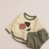 billiga Kläder för pojkar-Pojkar 3D Grafisk Tecknat Sweatshirt &amp; Sweatpants Set Träningsoveraller Långärmad Vår Höst Dagligen Ledigt Komfort Barn 4-12 år Rund hals Utomhus Semester Skräddarsydd passform