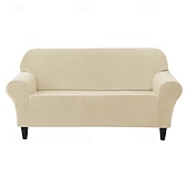 baratos Cobertura de Sofa-capa completa de veludo para sofá capa de sofá pelúcia e extensível tecido macio e durável com tudo incluído - fácil de instalar limpo - perfeito para proteger e melhorar seu sofá