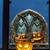 olcso Halloween matricák-halloween horror hole tökfejes falmatricák - öntapadó vízálló matricák parti dekorációhoz, ajtókhoz és ablakokhoz