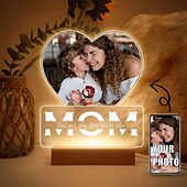 levne Pro ženy-Personalizovaný osvětlovací rámeček na fotografii nejlepší dárek pro maminku - Jsi ta nejlepší maminka srdcový akrylový noční světlo pro Den svatého Valentýna svatbu výročí narozeninový dárek