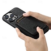 お買い得  iPhone用ケース-電話 ケース 用途 iPhone 16 iPhone 15 プロマックスプラス iPhone 14 13 12 Pro Max Plus バックカバー スタンド付き 磁石バックル ワイヤレス充電をサポート レトロ風 TPU PUレザー