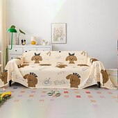 お買い得  ソファブランケット-ブラックテクノロジー夏クールソファカバー布シンプルでモダンなソファカバー猫の傷防止布多機能クッションタオル