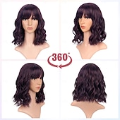 economico Parrucche da festa-parrucca bob a onda sciolta ondulata con parrucche per capelli ricci con botto d&#039;aria parrucche sintetiche per feste cosplay per donne