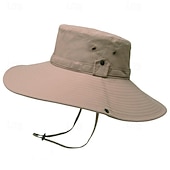 baratos Toucas para o exterior-Unisexo Chapéu de Sol Chapéu Balde Chapéu boonie Prova-de-Água Proteção UV para Pesca Praia Campismo / Escursão / Espeleologismo Côr Sólida Poliéster Verão Primavera