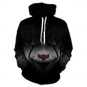 levne Mikiny s kapucí-Art the Klaun Kapuce Animák Manga Anime 3D Přední kapsa Grafika Klokaní kapsa Pro Pro páry Pánské Dámské Dospělé předvečer Všech svatých Karneval Plesová maškaráda 3D tisk Běžné / Denní