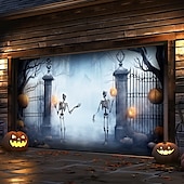 halpa Halloween koristelu-halloween oven koristeet ulkona halloween autotallin oven kansi kurpitsa noita banneri pelottava linna suuri taustakoristeet lomalle ulkoautotallin ovi kodin seinäkoristeet