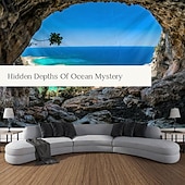 billiga Ocean Beach Gobeläng-landskap hav grotta hängande gobeläng väggkonst stor gobeläng väggmålning dekor fotografi bakgrund filt gardin hem sovrum vardagsrum dekoration