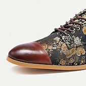 economico Scarpe Eleganti Elementari-Per uomo Oxford Stampa scarpe Di pelle Pelle Traspirante Comodo Antiscivolo Con lacci intrecciali Marrone Autunno Inverno