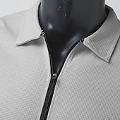 cheap Men&#039;s Jackets &amp; Coats-Men&#039;s Shirt Jacket Transition Jacket Daily Breathable Pocket All Seasons Plain Classic Lapel Regular Waffle Fabric Black White Royal Blue Khaki Light Grey Jacket